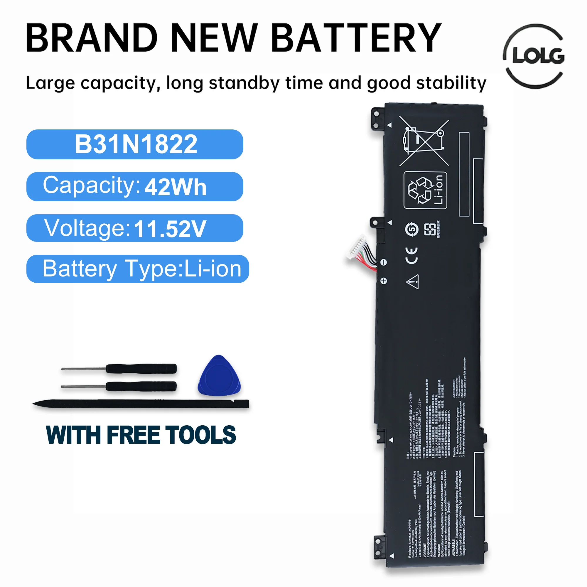 LOLG B31N1822 Laptop Battery For ASUS Q406DA-BR5T6 for ZenBook Flip 14 UM462D UM462DA