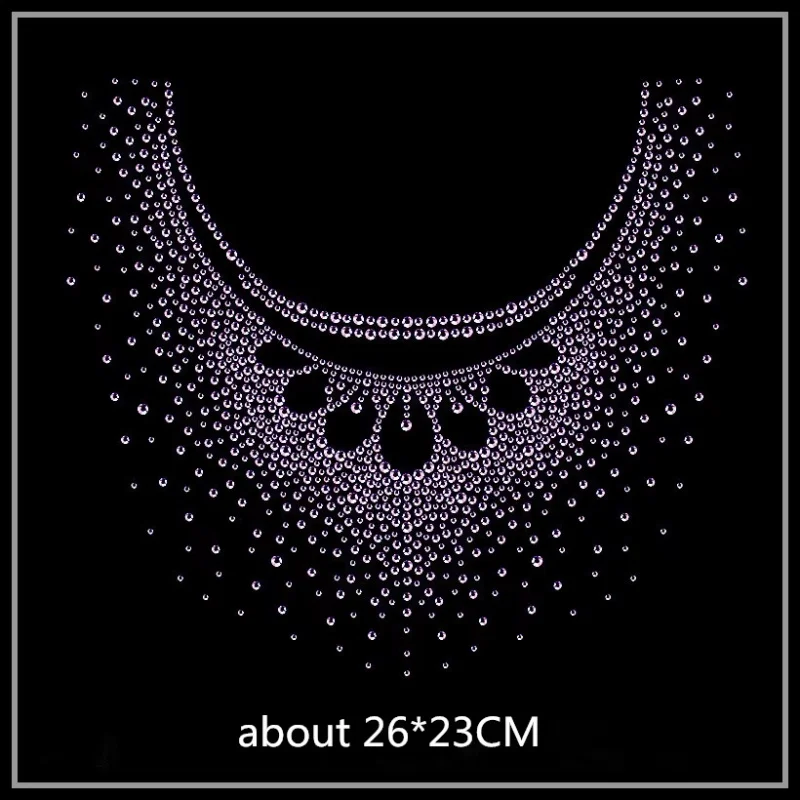 

Waterdrop Neckline hot fix rhinestone transfers iron on rhinestone transfer designs hot fix rhinestone applique for embellish