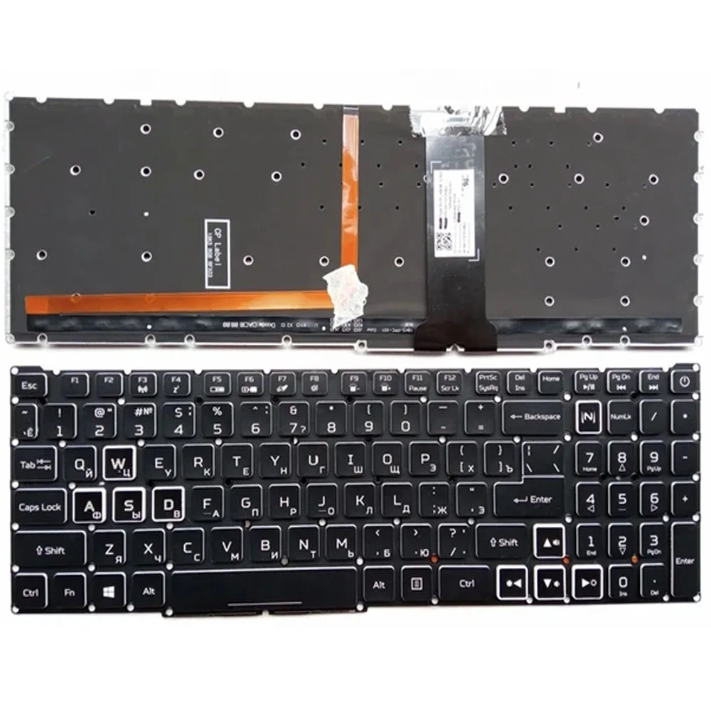 

Russian RGB Backlit Keyboard for Acer Nitro 5 AN515-54 AN515-43 AN515-44 AN517-51 52 N715-51 52 Nitro 5 n20c1 AN515-55