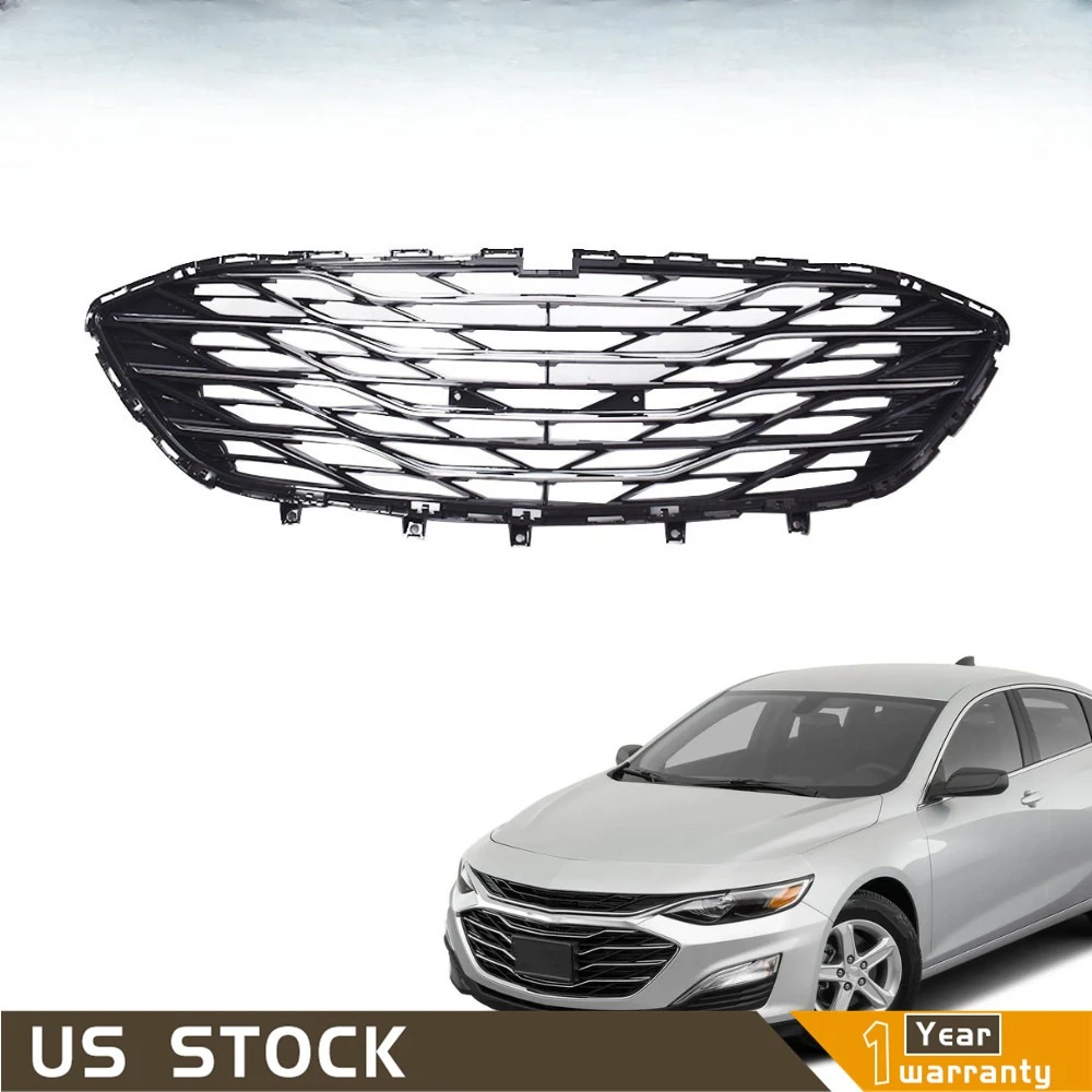 

For Chevy Malibu Sedan 2019-2020 Front Bumper Grille Lower Black Painted Grill
