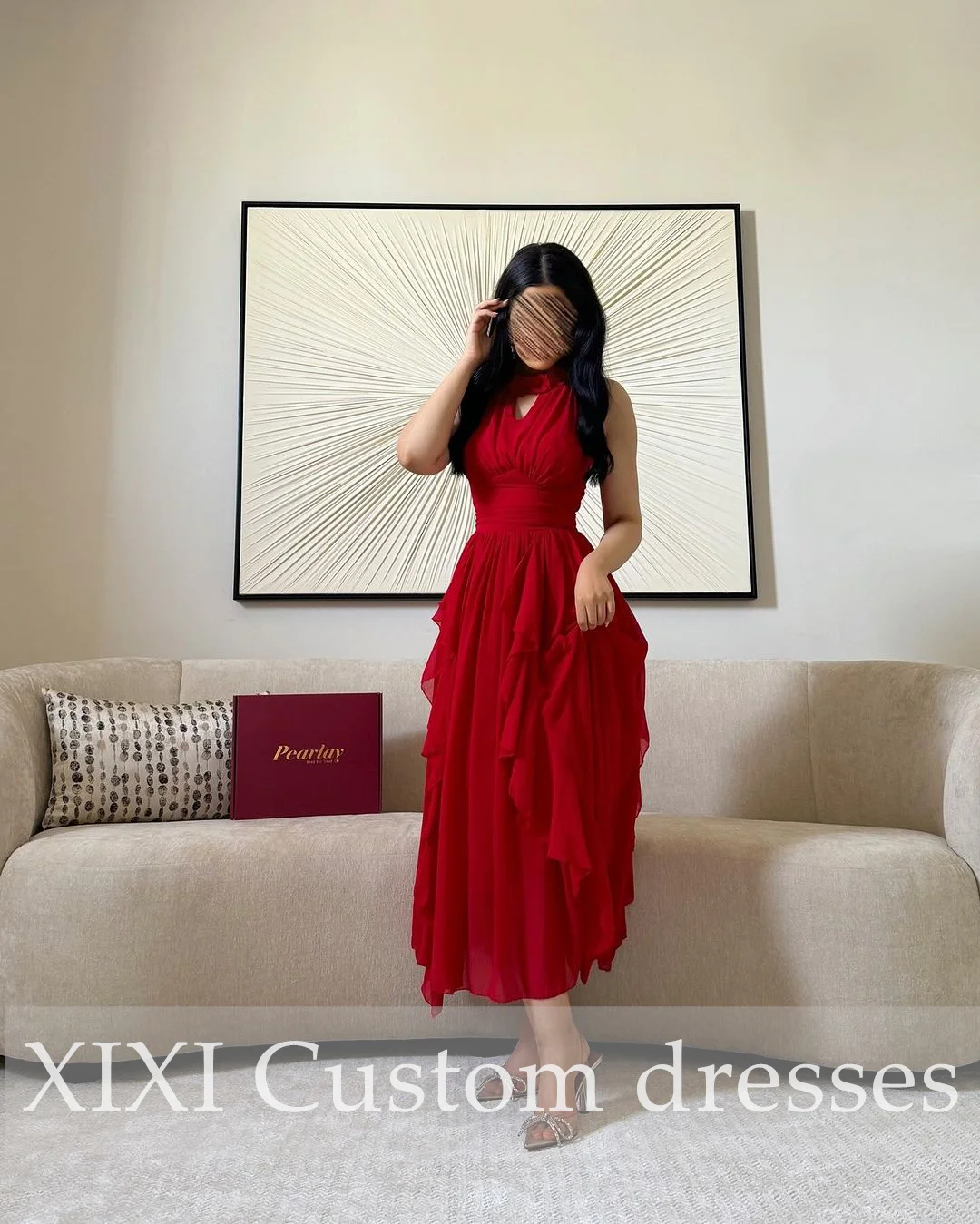 XIXI فساتين سهرة Wedding Party Dress A-Line Halter Zipper Up Luxury Evening Dresses 2024  Formal Occasion Dresses Elegant