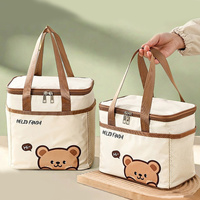 WORTHBUY Cute Thermal Lunch Box Bag Portable Large Capacity Insulated Lunch Bag Waterproof Reusable Cooler Bag Picnic Bag