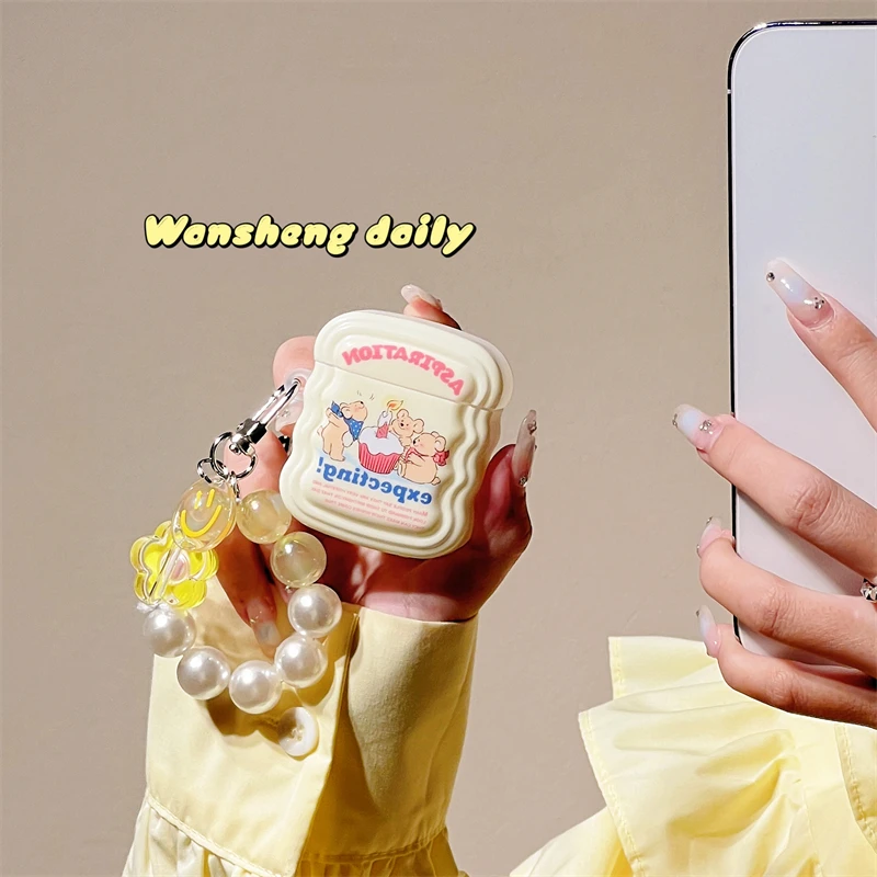 Oortelefoon Case Voor Airpods Pro Leuke Grappige Cartoon Beer Hoofdtelefoon Gevallen Voor Airpods 1 2 3 Imd Headset Bescherm Cover met Hanger