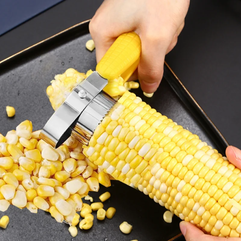 Multi-function Corn Sheller Thresher Hand-held Stainless Steel Corn Planer Household Kitchen Corn Cob Stripper Cutter Peeler