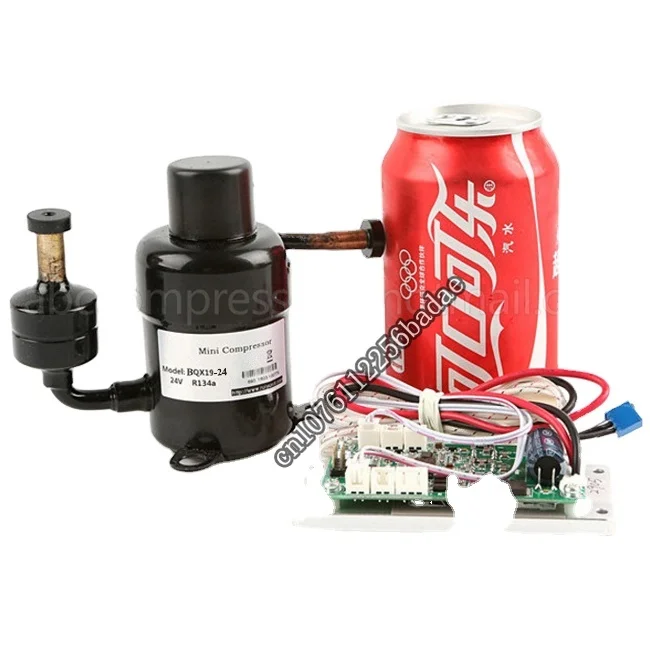 r134a miniature compressor 24v brushless dc power for battery powered drinks cabinet refrigerated trucks