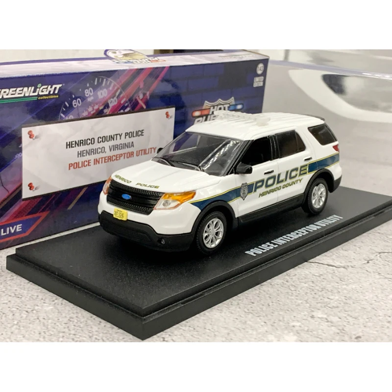 GreenLight Diecast 1:43 Scale ‌Police Interceptor Alloy Car Model Simulation Adult Collection Decoration Gift Static Display
