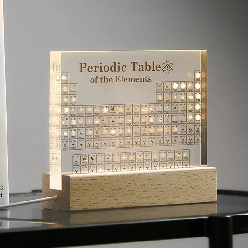 

Periodic Table Of Elements Desk Display With Real Elements Kids Teaching Gifts Chemical Element Home Acrylic Periodic Table