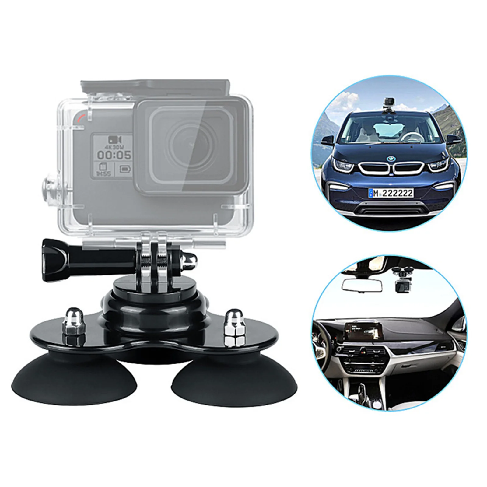 Tri-angle Suction Cup Tripod Mount For Insta360 X3 One X2 Accessories for Go Pro Hero 11 10 9 DJI Action for Smartphone