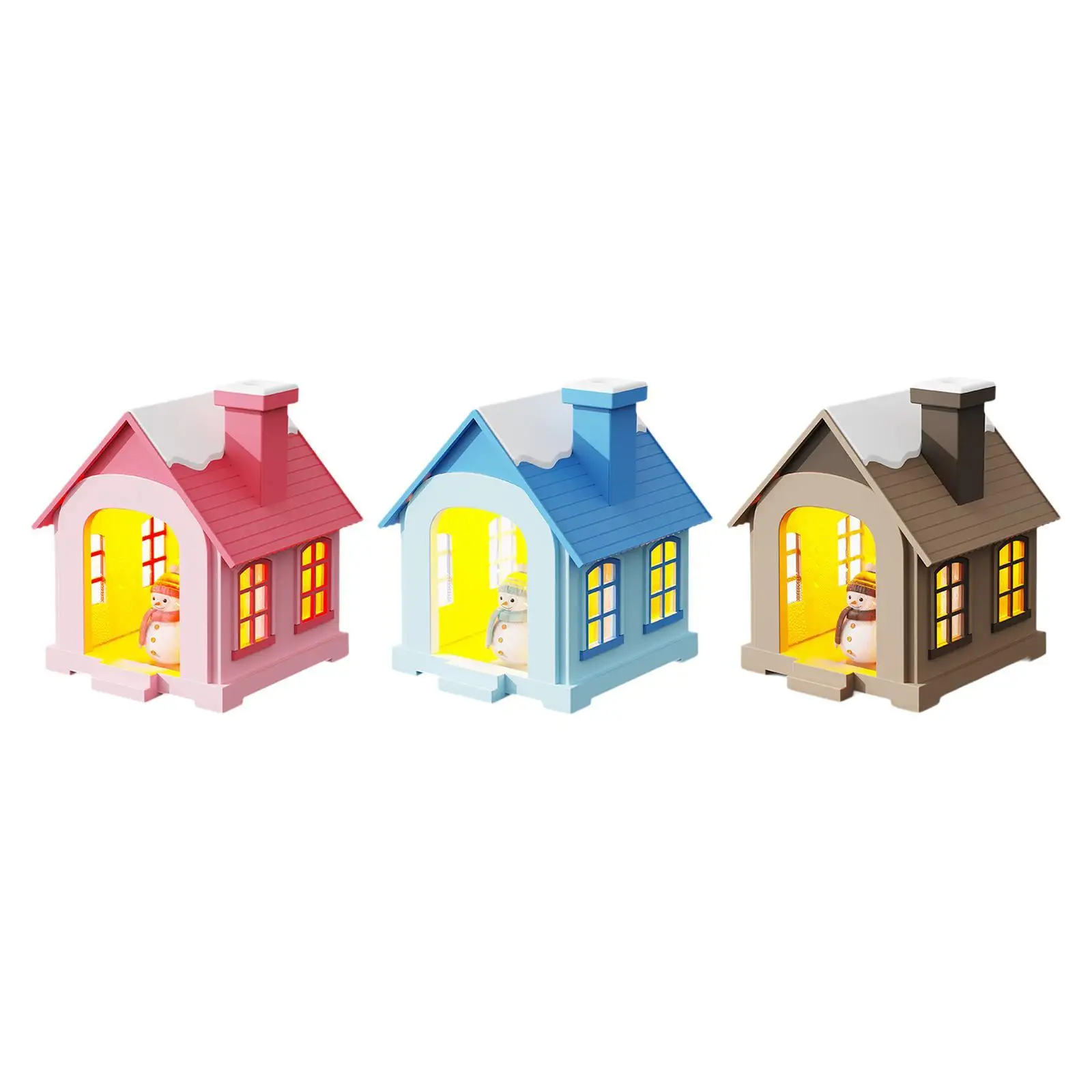 Small Air Humidifier House Shaped with Light for Living Room Yoga Travel