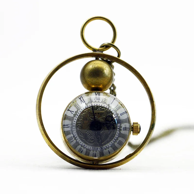 Gold Color Personalised Pocket Watch Glass Cabochon Pendants Fashion Jewelry Necklace Children Men Women Accessories