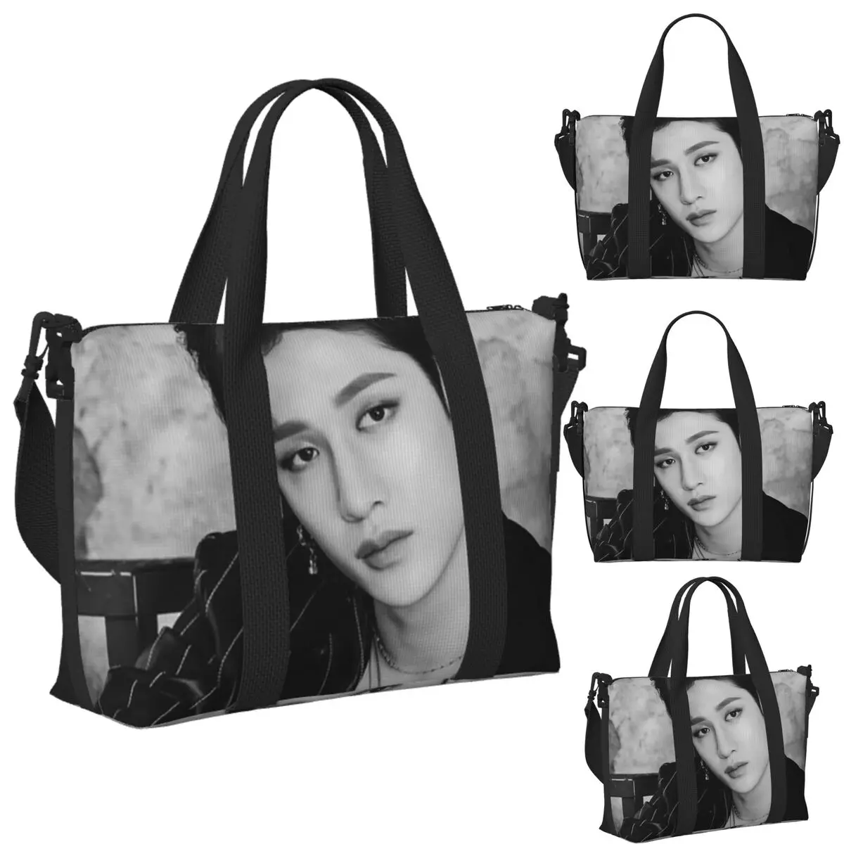 

Custom Bang Chan 1 Beach Travel Bag Large Capacity Tote Bags for Gym Yoga Women Shopping Duffle Shoulder Bag