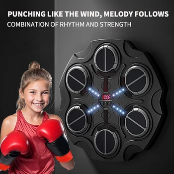 Máquina de boxeo musical inteligente, objetivo de pared, entrenamiento de respuesta, entrenamiento en casa, objetivo de boxeo para niños, colgante de pared, objetivo de boxeo gratis