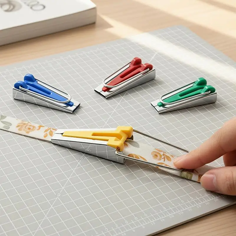 4Pcs Bias Tape Maker Set Smooth Edge Cloth Binding Tool Safe Quilting Sewing Accessory for Daily Clothing Alteration