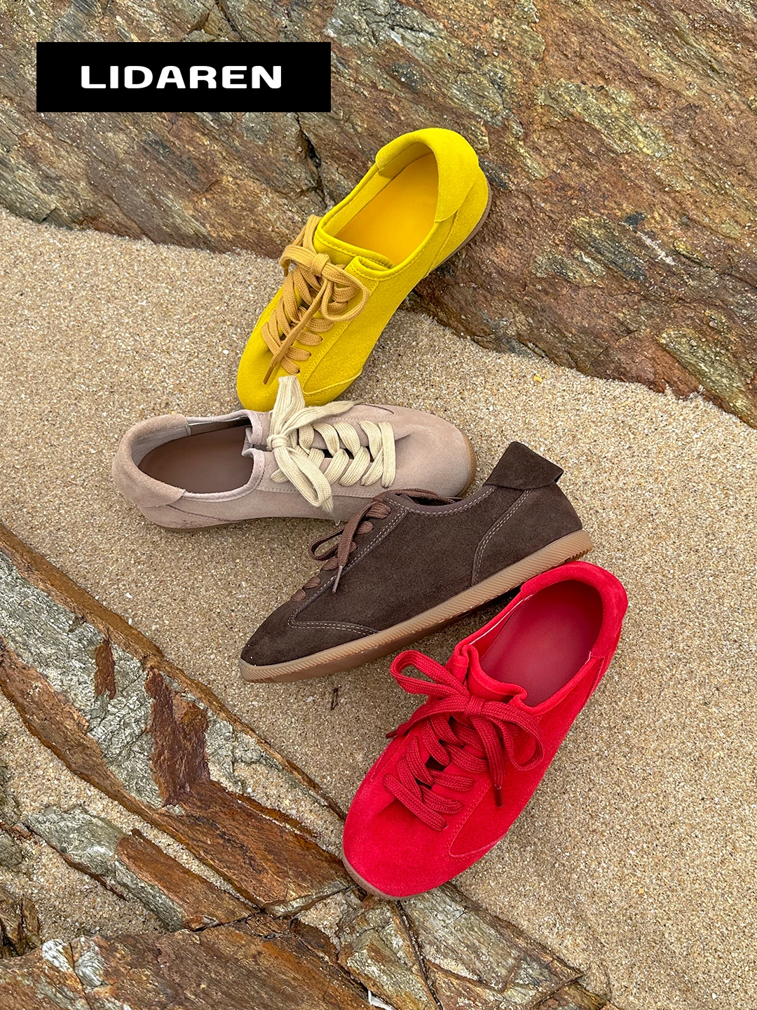 

Женские легкие повседневные кроссовки Lien из натуральной кожи в стиле ретро, американские Sle Sports oes, резиновые подошвы с клеем и сваркой