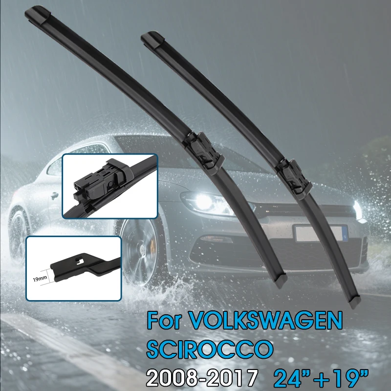 Auto Wischerblätter 24 "+ 19" Für VOLKSWAGEN SCIROCCO R GTS 2008-2017 Windschutzscheibe Windschutzscheibe Frontscheibe Klingen auto Zubehör
