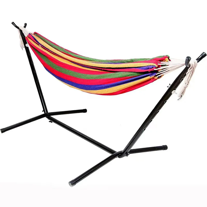 Outdoor leisure camping hammock portable single person support hammock cotton rope