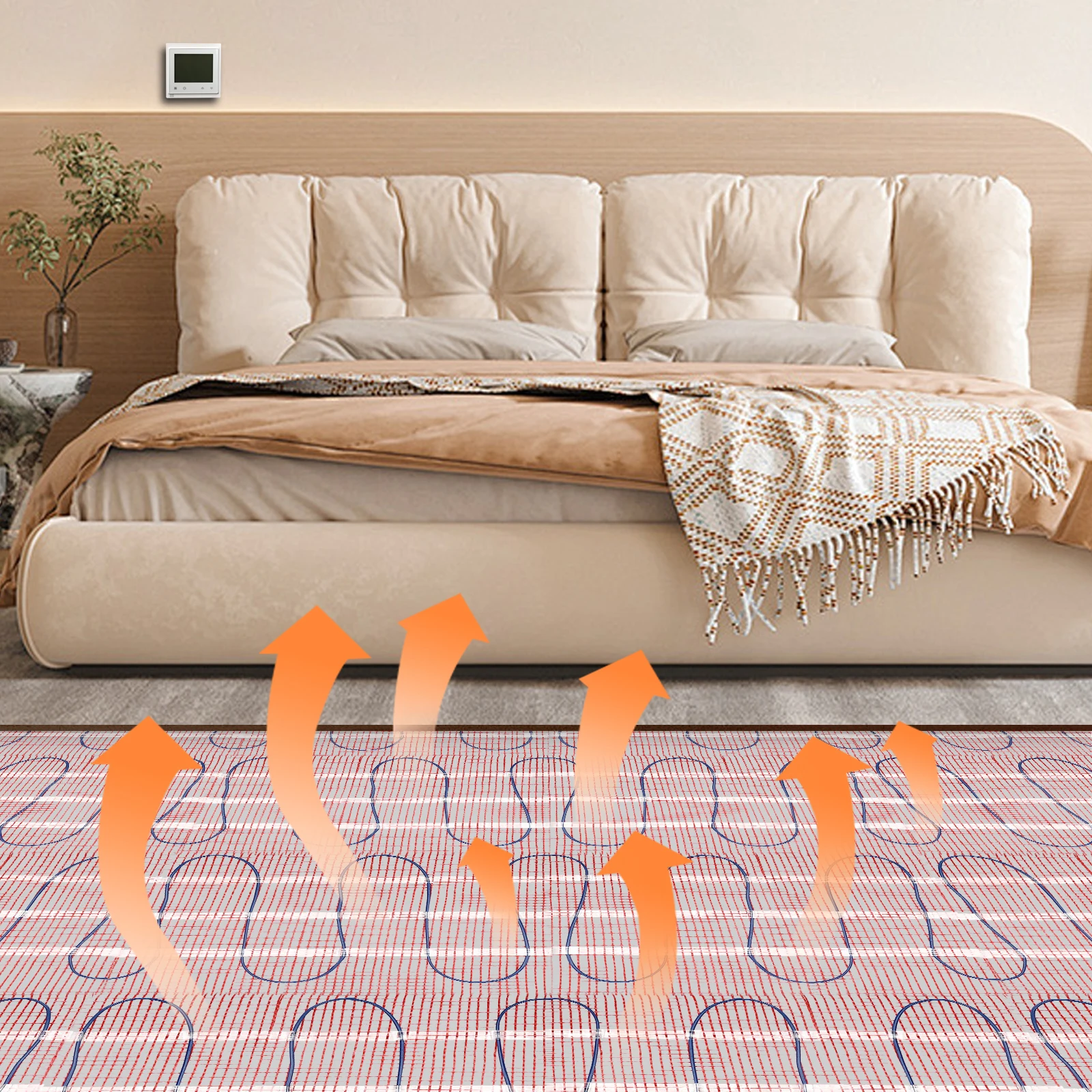 10m² Underfloor Heating System, 230V 1500W Fast & Even Heating Warm Carpet