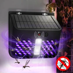 Solar Bug Zapper Outdoor Mosquito Zapper with LED Light Fly Trap Insect Trap Solar Charging Mosquito Killer for Patio Yard