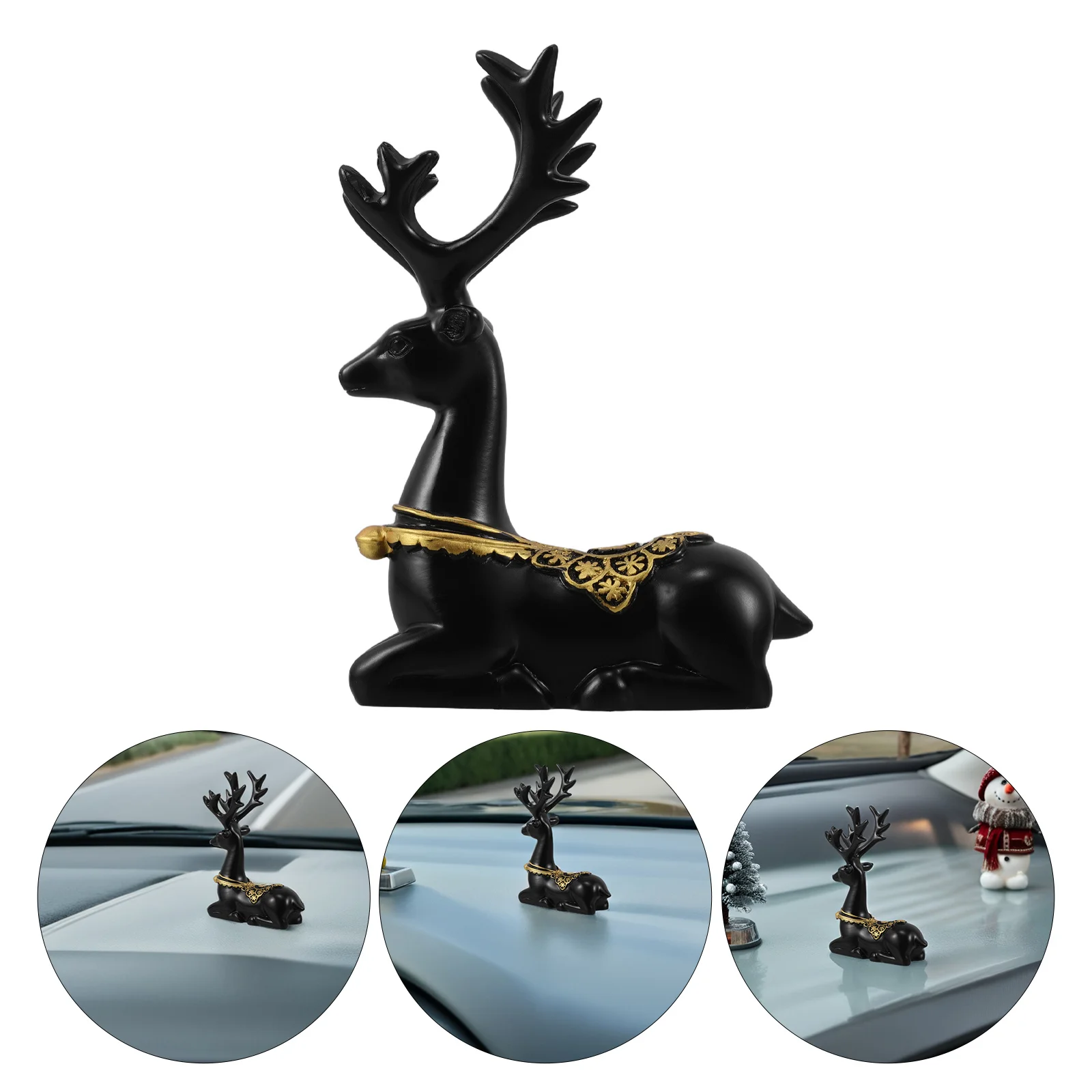 

Cute Resin Deer Car Dashboard Ornament Mini Animal For Interior Decoration Unique Creative Craft Design Deer Resin Accessory