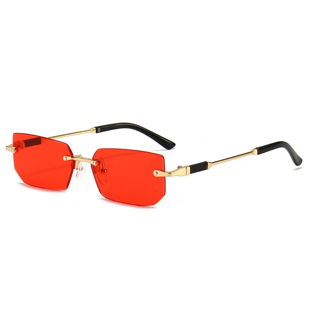 

Fashion UV 400 Rimless Sunglasses Y2K Rectangle Men Sunglasses Punk Steampunk Driving Shades Eyewear Outdoor
