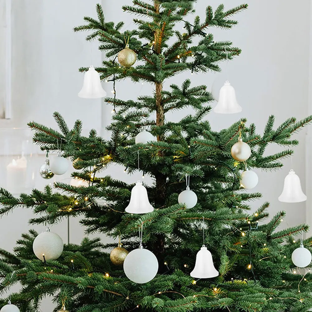 

6Pcs Clear Hollow Bell Candy Boxes Plastic Ornaments Christmas Tree Hanging Decorations Wedding Party Holiday Fillable Balls