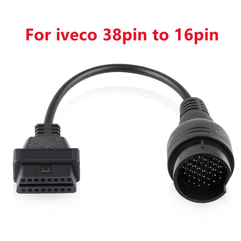 

For Mercedes For IVECO 38 Pin to 16Pin Female Connector OBD OBD2 OBDII Diagnosis Connector Extension Cable adapter for Ben