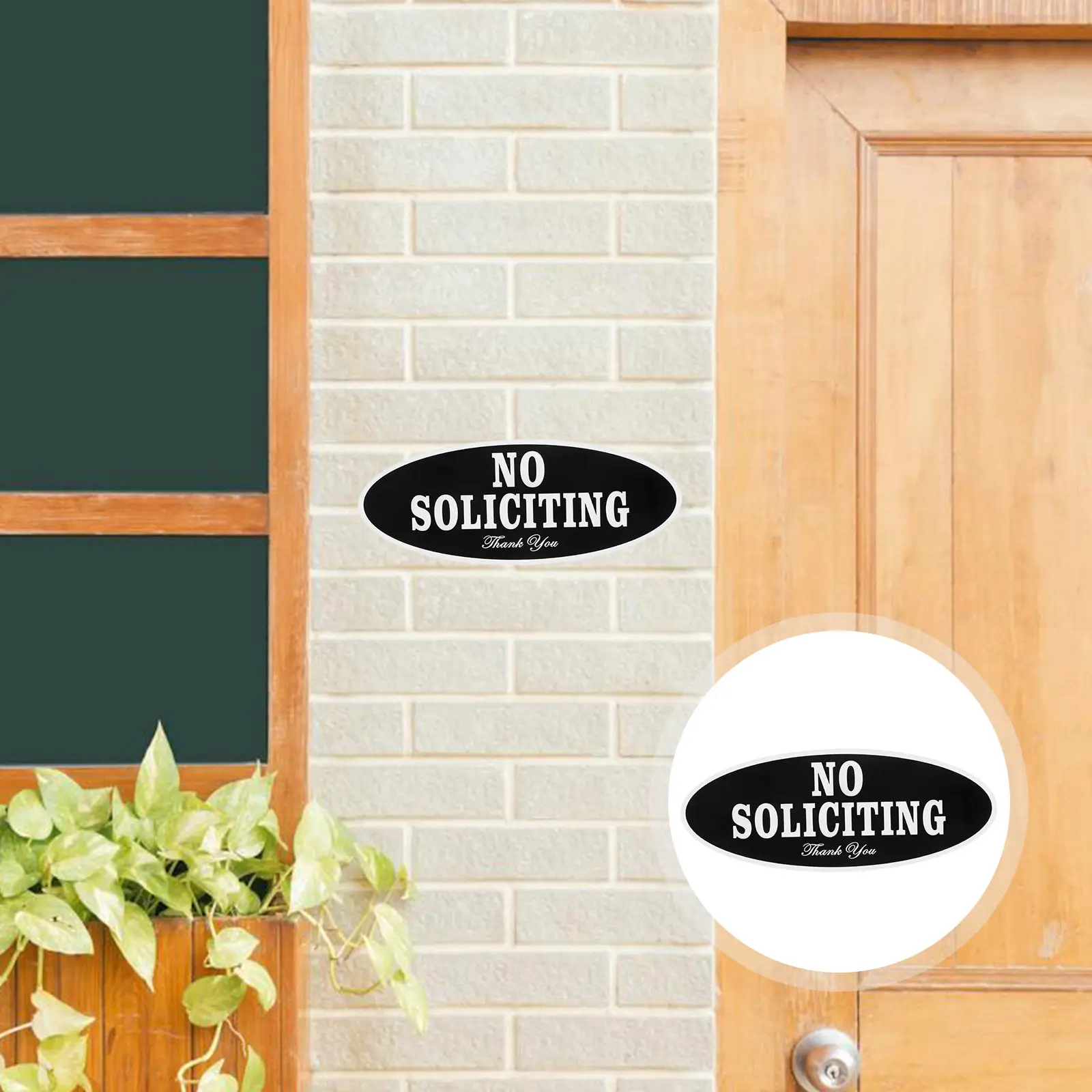 No Soliciting Sign Black Acrylic Round Non Solicitation Plaque for Home Business Office Door Privacy Warning Sign