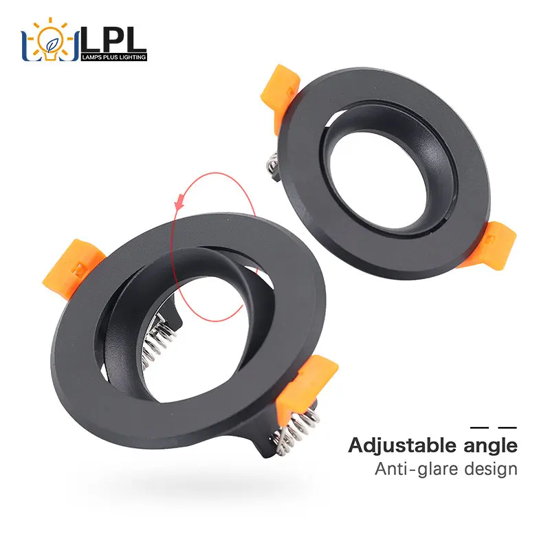 

2 PCS Recessed LED Ceiling Light Spotlight Fixtures GU10 MR16 Base Downlight Mount Round Black/White Aluminum