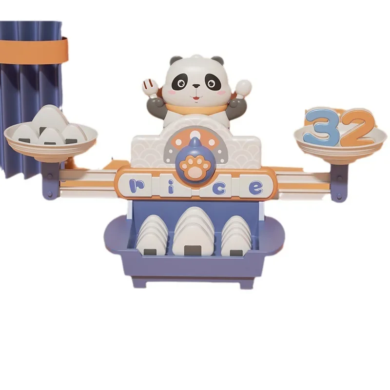 Giocattolo per bilancia digitale Panda per bambini Puzzle interattivo genitore-figlio di 6 anni Giocattolo per l'apprendimento della matematica della scuola materna di classe media