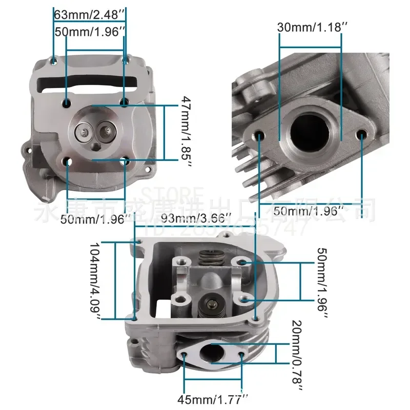 47mm Large Bore Cylinder Kit Cylinder Head for GY6 80cc 139QMB ATV Kart
