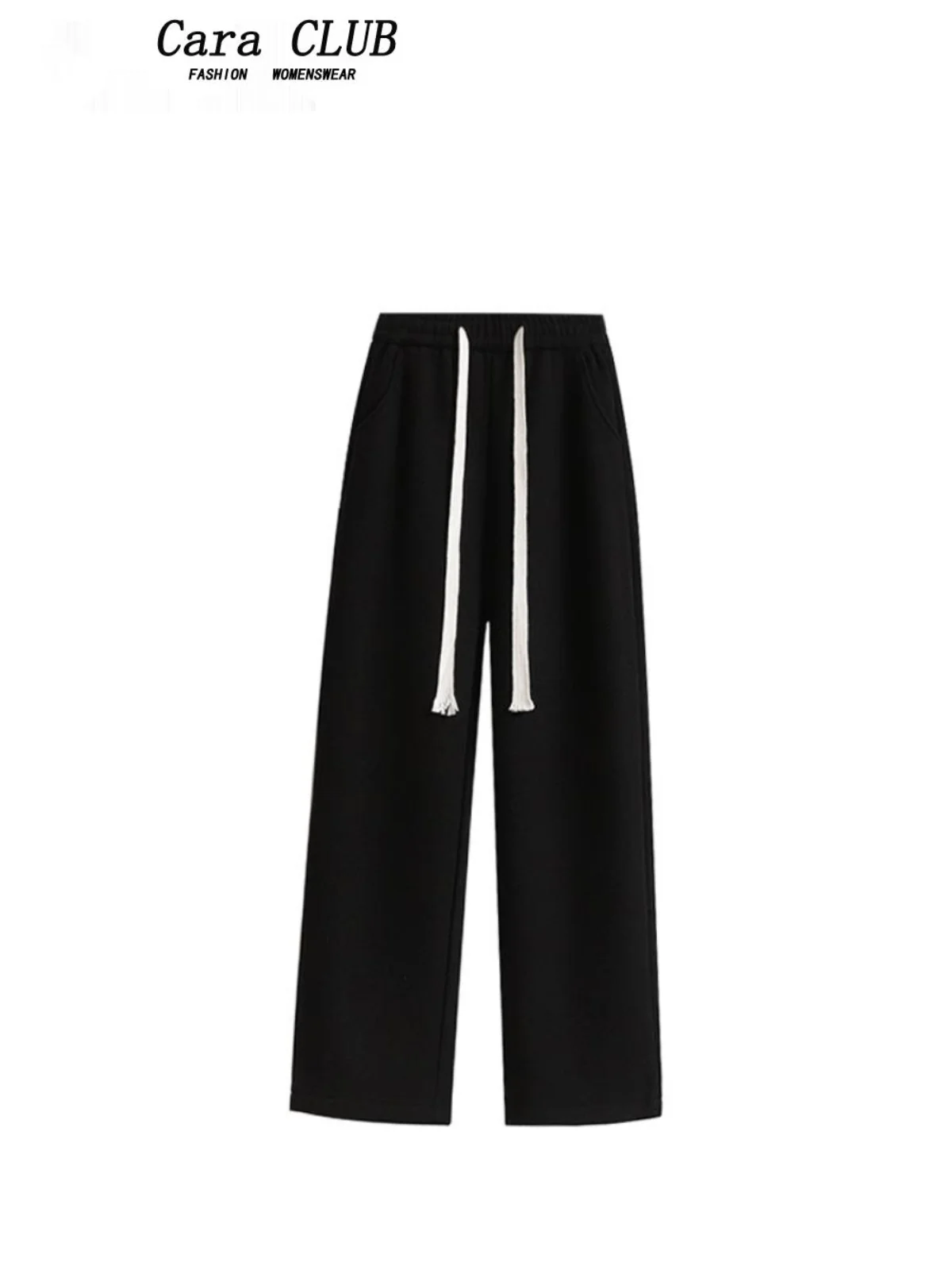 

High Waist Wide Leg Knitted Pants for plus Size Women Spring Season Comfortable Elastic Waist Straight Cut Floor Length