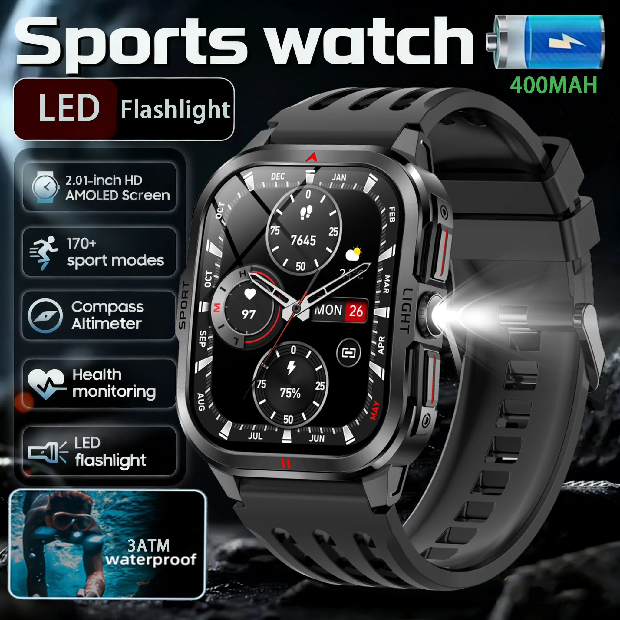 2025 Smart Watch Watch Global Version Men Women HD AMOLED Display Heart Rate Bluetooth Call Track Waterproof Sports Smart Watche
