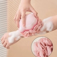 Cat Paw Bath Flower Towel Soft Cartoon Cute Bath Ball Bubble Hanging Rope Bath Ball Back Rubbing Magic Tool Bathroom Supplies
