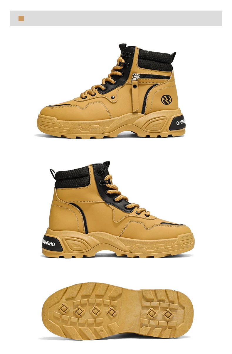 Herrenstiefel Frühling und Herbst Neue Weichsohlen-Antirutsch-Freizeitstiefel Modische Joker-Outdoor-High-Top-Stiefel Jugendliche Komfort-Arbeitsstiefel – Detail 20