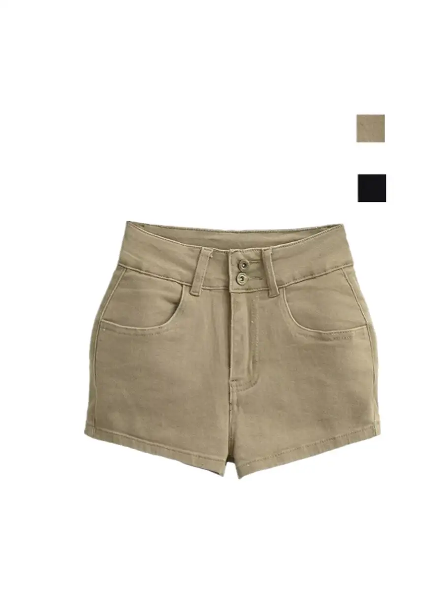 

Американские ретро пряные девушки, эластичные джинсы с двумя пуговицами и пустыми ягодицами, облегающие, облегающие, универсальные, прямые брюки...