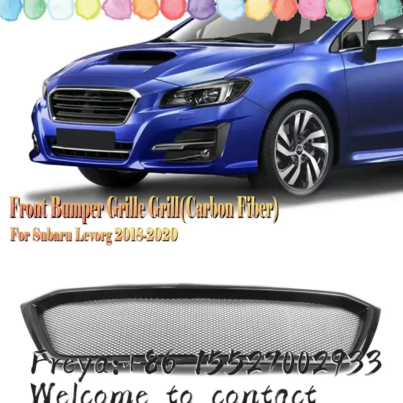 Real Carbon Fiber / Fiberglass Upper Bumper Hood Mesh Grid Front Grille Racing Grill For Levorg 2018-2020 Only