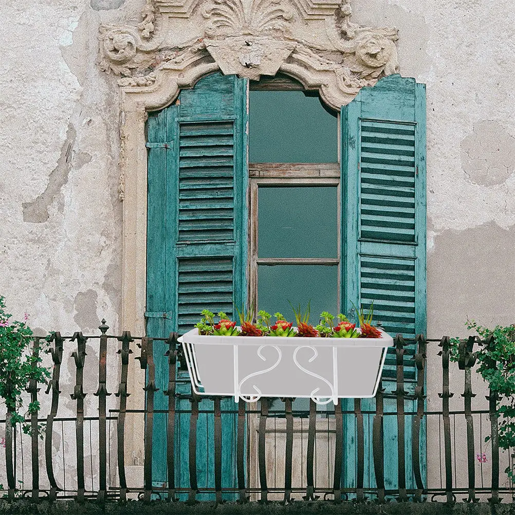 

Комплект из 2 прочных подвесных держателей для растений на балкон, для цветочных горшков, для садовых перил, декоративная полка для цветов