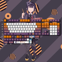 Korean Vtuber Hololive Keycaps 132 Keys Ninomea Ina'nis Keycaps PBT DYE Sublimation Cherry MX Switch Keycap Mechanical Keyboard