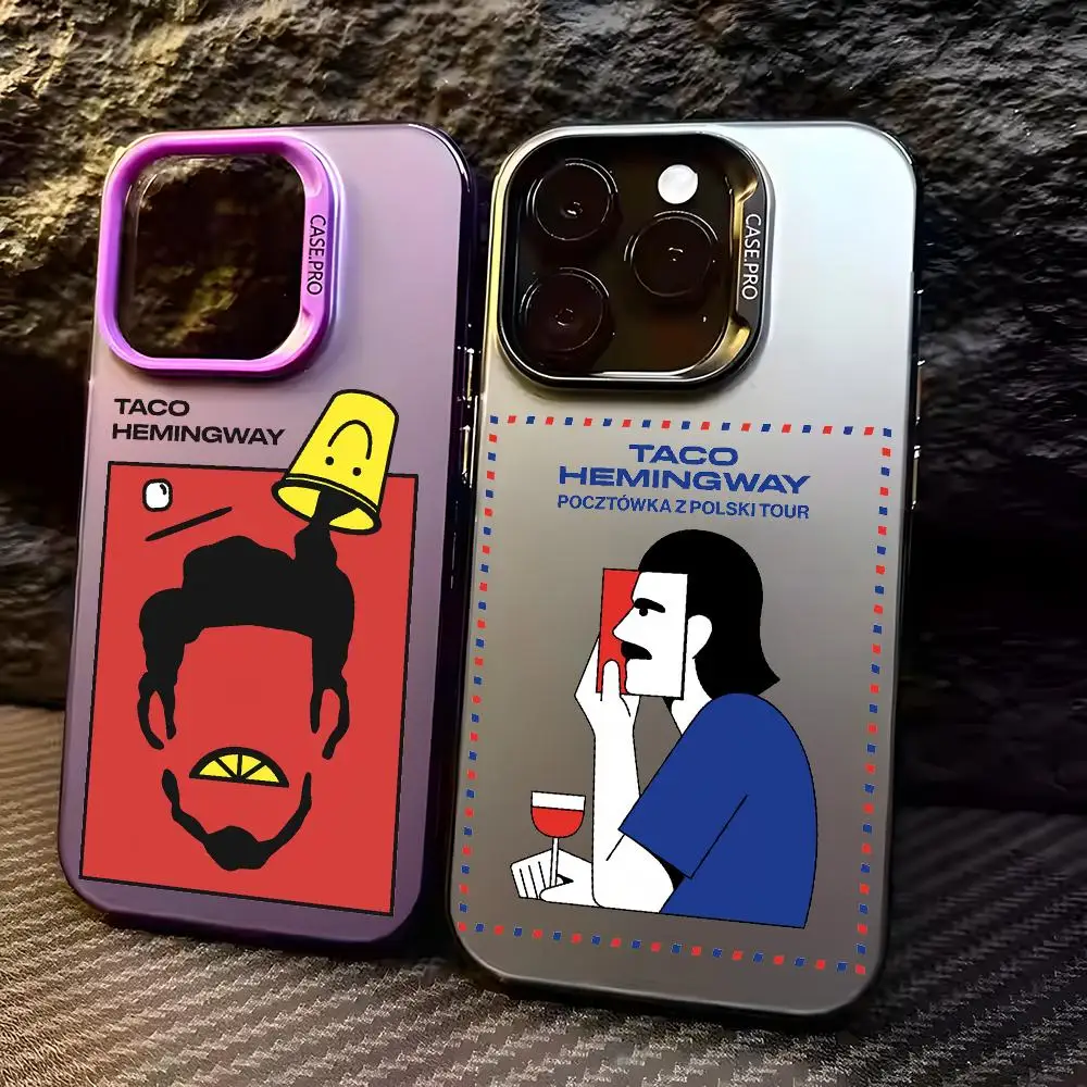 Singer T-Taco Hemingway Phone Case For iPhone 18 17 16 15 14 13 12 11 Pro Max Designer Matte Laser Aurora Funda Phone Case