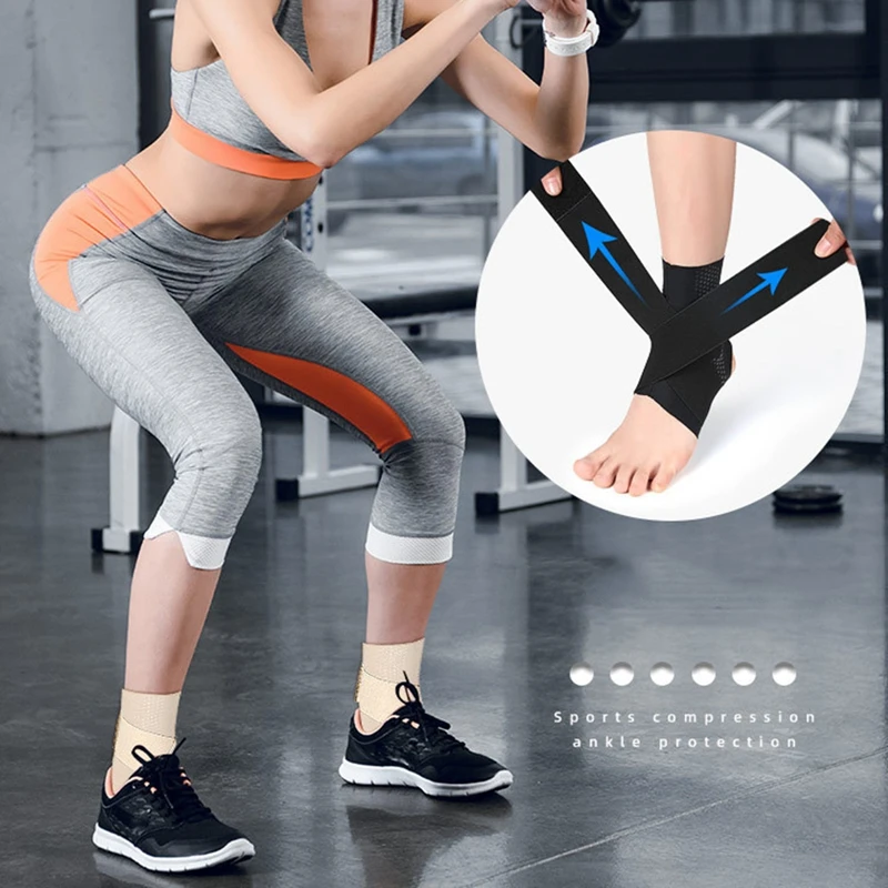 1 pz Sport cavigliera calcio protezione caviglia compressione cinturino in Nylon cintura fascia elastica nera Sport palestra supporto cavigliera