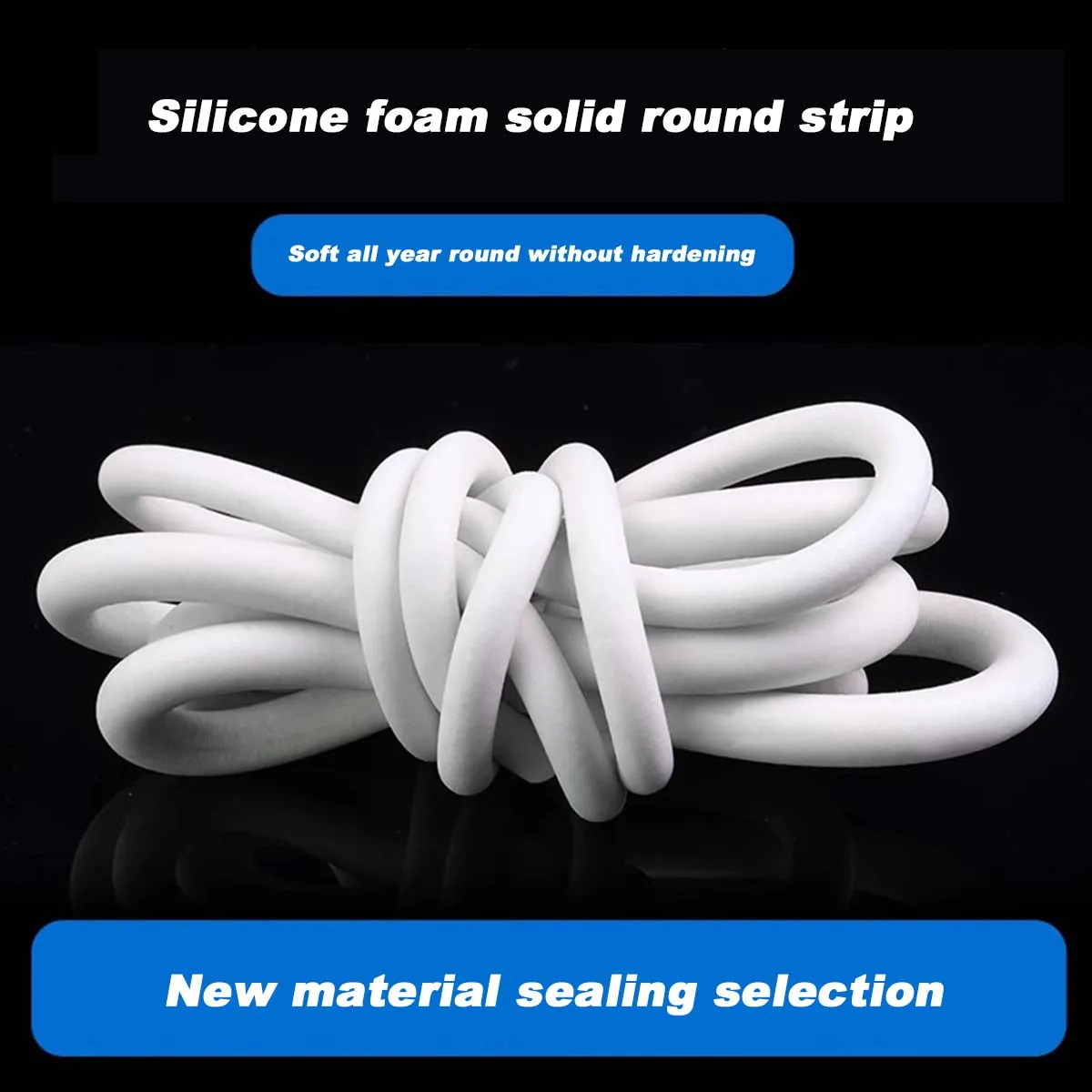 

Silicone Foam Round Strip, High Temperature Resistant Sealing Strip, Sponge Strip, White Waterproof High Elasticity Strip