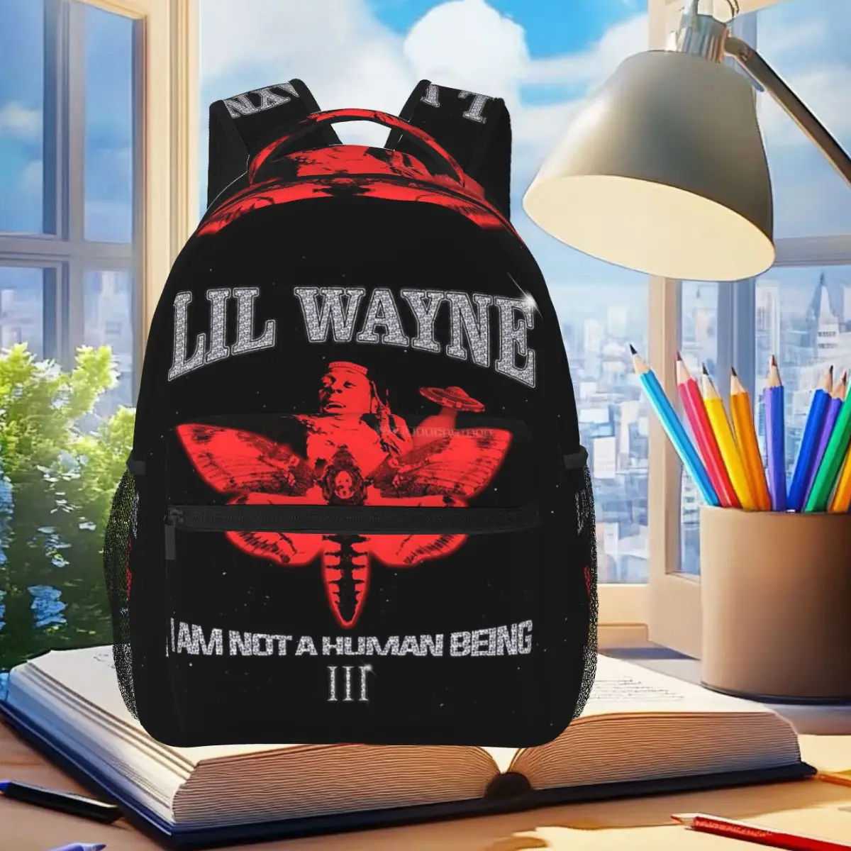 Rapper Lil Wayne Tha Carter II Album Poster Backpack Student Boys Girls BookBag Children School Bag Shoulder Bags for Men Women