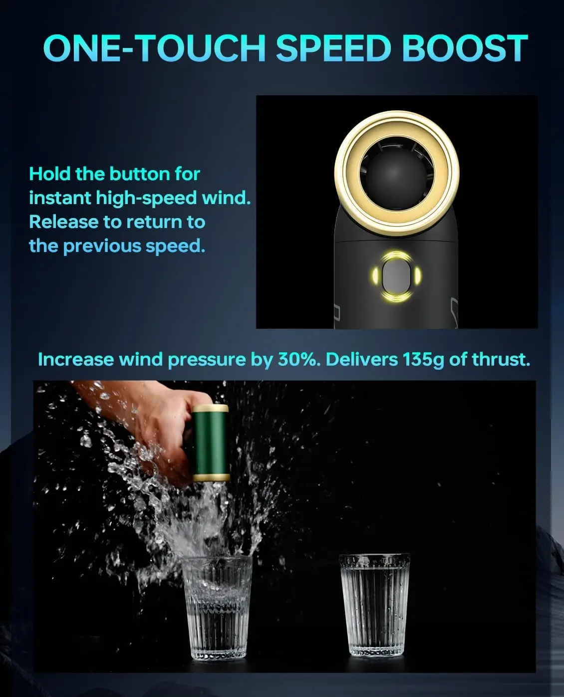 KICA JetFan 2S Turbo Fan منفاخ هواء كهربائي محمول في الهواء الطلق مروحة محمولة منظف منفضة مضغوط لسيارة لوحة مفاتيح الكمبيوتر