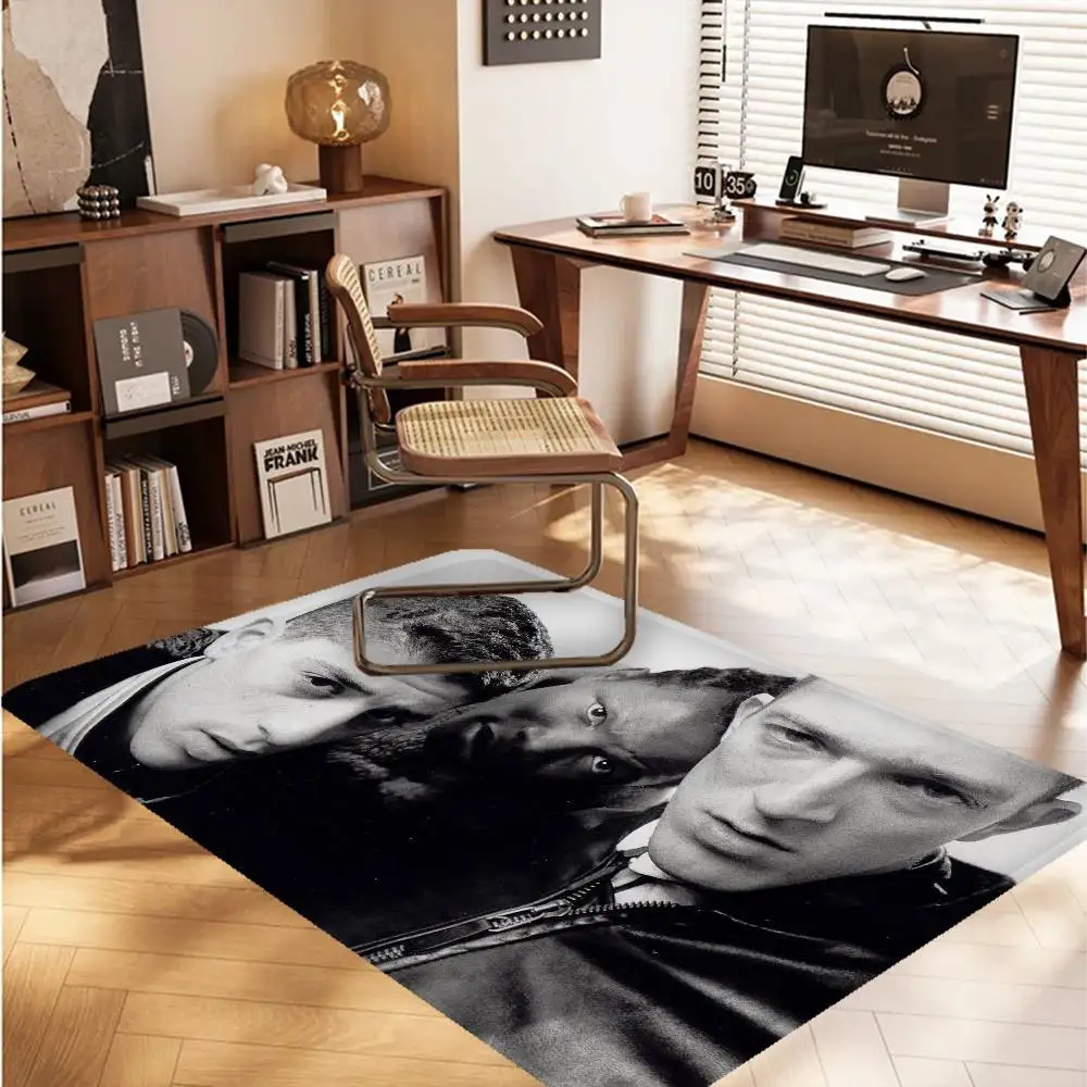 سجادة أرضية من فيلم L-La Haine أرخص مضادة للانزلاق وشرفة غرفة المعيشة الحديثة المطبوعة بجانب السرير #5