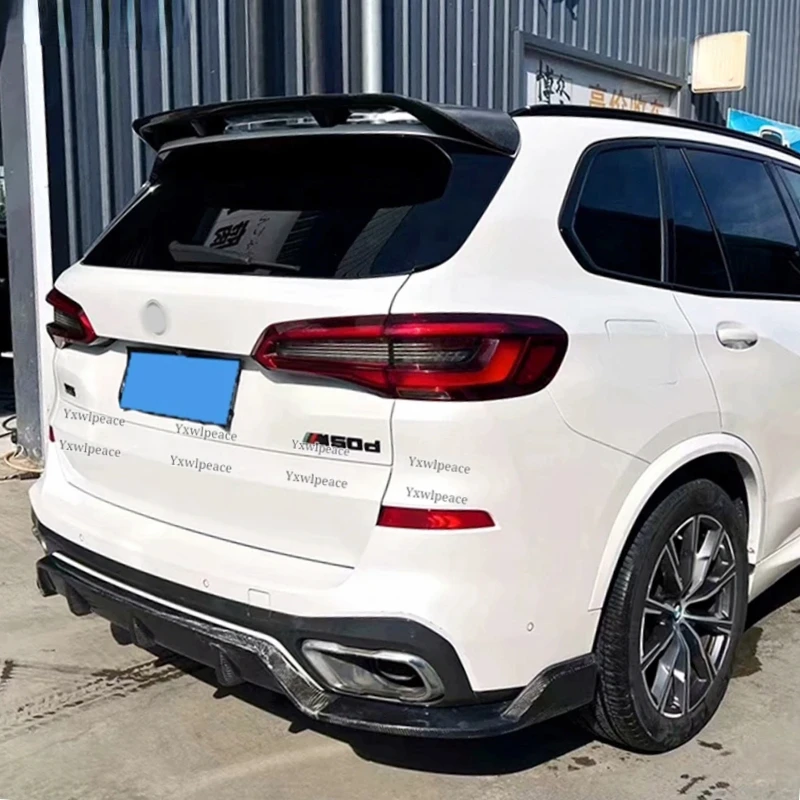 For BMW X5 G05 Spoiler 2019 2020 2021 2022 2023 ABS Gloss Black and Carbon Fibrer Look Rear Roof Trunk Spoiler