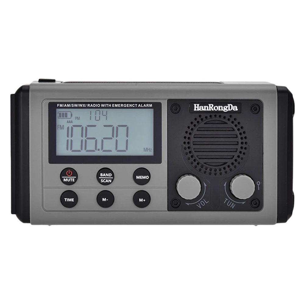 Rádio de manivela de emergência am/fm/sw rádio com alarme sos lanterna led rádio meteorológico portátil para acampamento ao ar livre e emergência