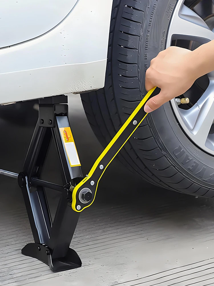 Jack Garage Tire Wheel Lug Wrench Handle Auto Labor-Saving Car Jack Ratchet Wrench Metal Scissor Jack Wrench Car Repair Tool