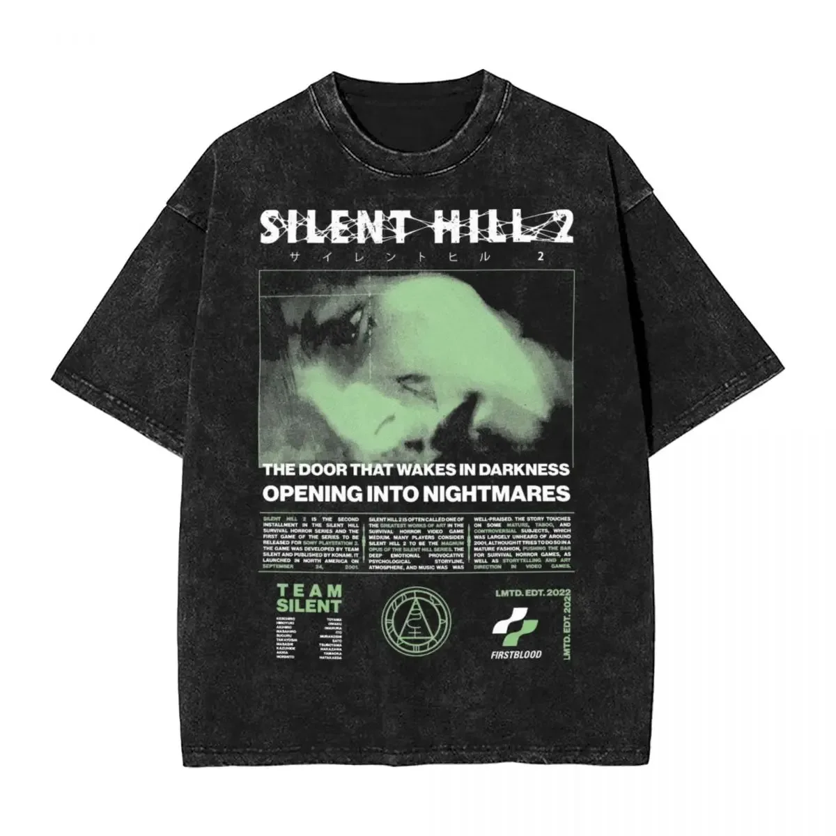 Silent Hill 2 Washed T Shirt Streetwear Hip Hop Fashion T-Shirts Tees Tops for Men Women 100% Cotton Oversize Printed