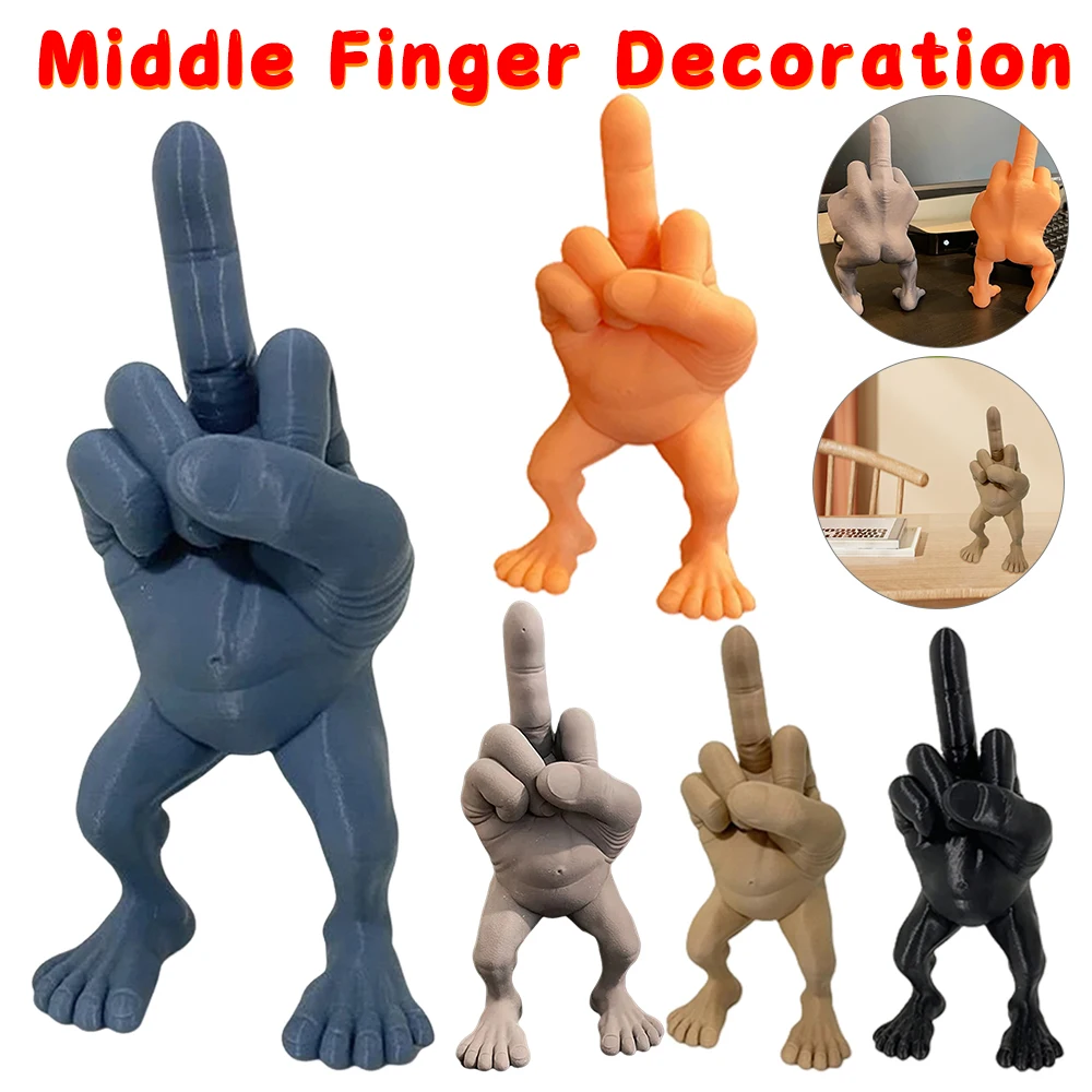 Middle Finger Figure With Legs Middle Finger Cute Duck Figurine Sculpture Middle Finger Home Desktop Ornament Garden Decoration