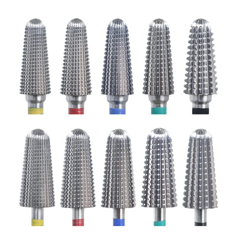 5 In 1 Hartmetall Nagel Bohrer Bits Dual Rotation Vulkan Tornado Fräser Nägel Polieren Gel Entferner Maniküre Werkzeuge 3/32" – Detail 1